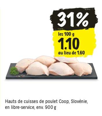 Hauts de cuisses de poulet Coop
