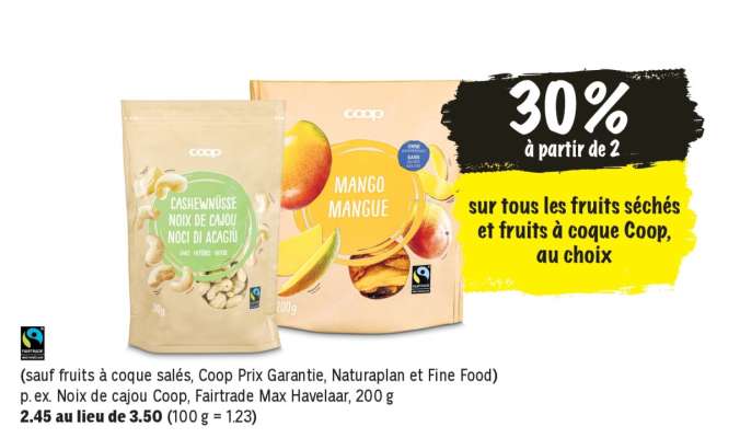 Noix de cajou Coop, Fairtrade Max Havelaar, 200 g