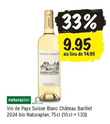 Vin de Pays Suisse Blanc Château Barillet