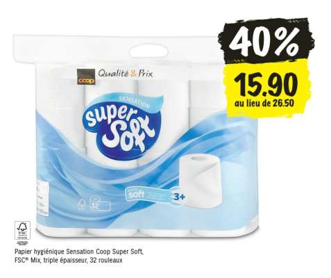 Papier hygiénique Sensation Coop Super Soft