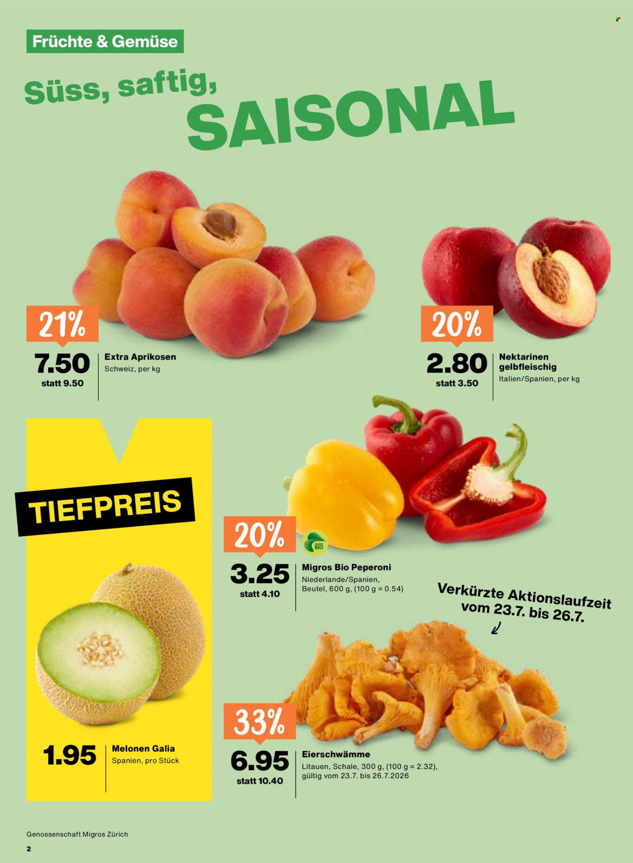 Catalogue Migros - 23.7.2026 - 29.7.2026. Page 2. Page 2