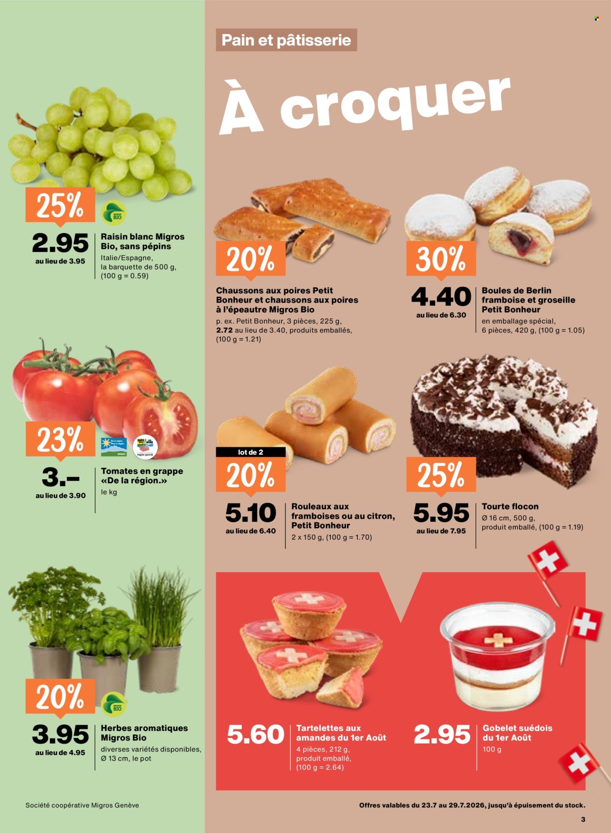 Catalogue Migros - 23.7.2026 - 29.7.2026. Page 3. Page 3