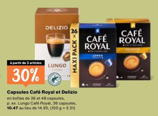 Capsules Café Royal et Delizio