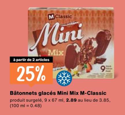 Bâtonnets glacés Mini Mix M-Classic