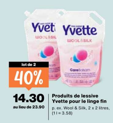 Produits de lessive Yvette pour le linge fin