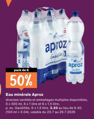 Eau minérale Aproz
