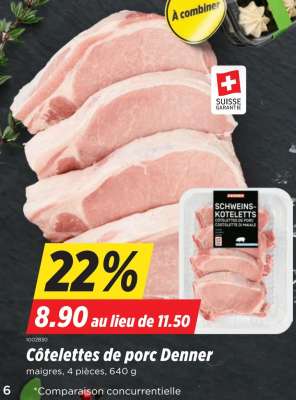 Côtelettes de porc Denner