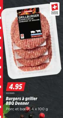 Burgers à griller BBQ Denner