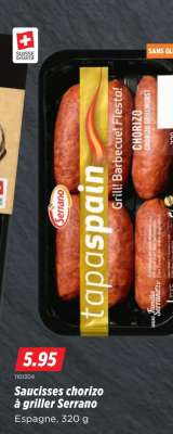 Saucisses Chorizo à griller Serrano