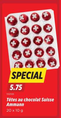 Têtes au chocolat Suisse Ammann