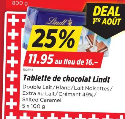 Tablette de chocolat Lindt