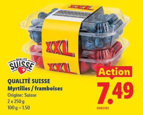 QUALITÉ SUISSE Myrtilles / framboises