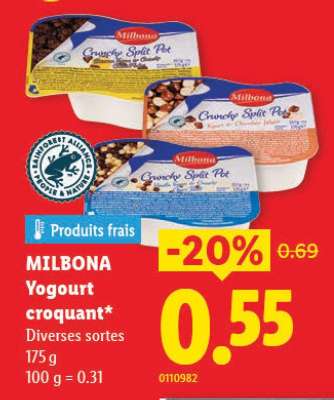MILBONA Yogourt croquant