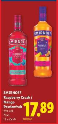 SMIRNOFF Raspberry Crush / Mango Passionfruit