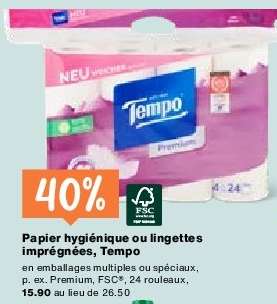 Papier hygiénique ou lingettes imprégnées, Tempo