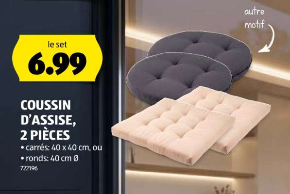 COUSSIN D’ASSISE, 2 PIÈCES