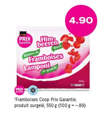Framboises Coop Prix Garantie