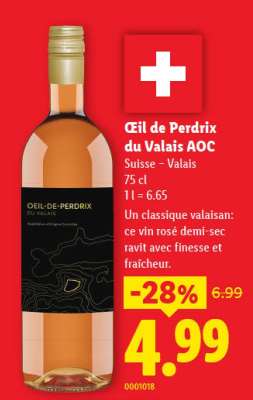Oeil de Perdrix du Valais AOC