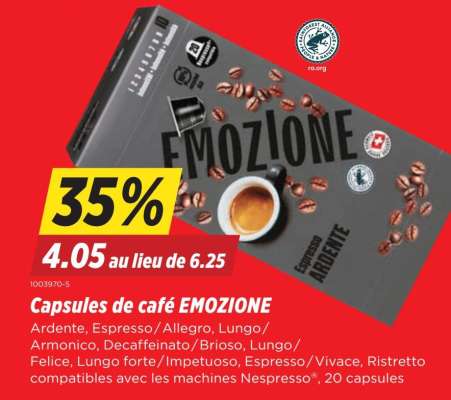 Capsules de café Emozione