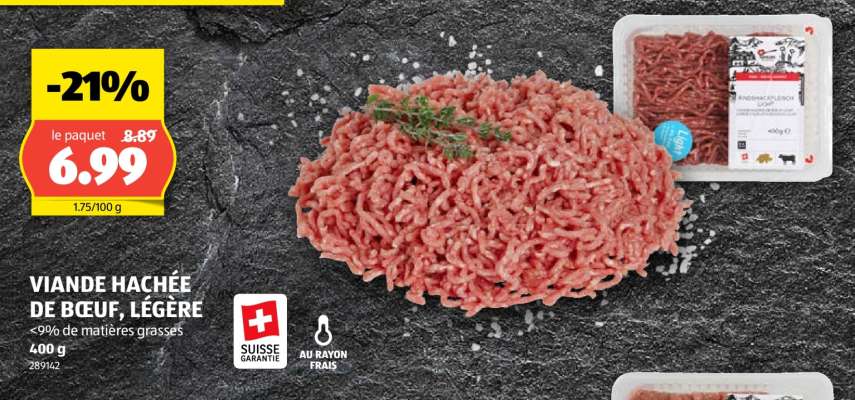 VIANDE HACHÉE DE BŒUF LÉGÈRE