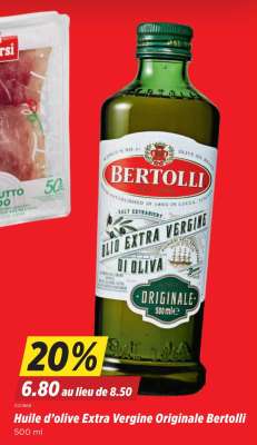 Huile d’olive Extra Vergine Originale Bertolli