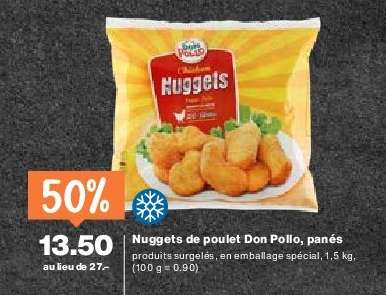 Nuggets de poulet Don Pollo, panés