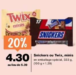 Snickers ou Twix, minis