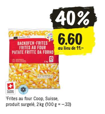 Frites au four Coop