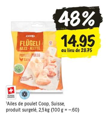 Ailes de poulet Coop, Suisse