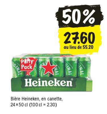 Bière Heineken, en canette