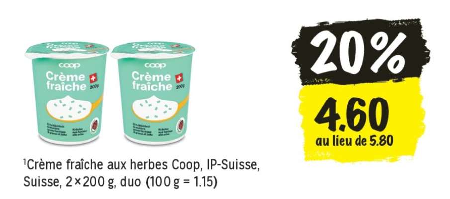 Crème fraîche aux herbes Coop