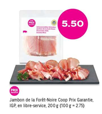 Jambon de la Forêt-Noire Coop Prix Garantie