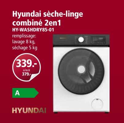 Hyundai sèche-linge combiné 2en1