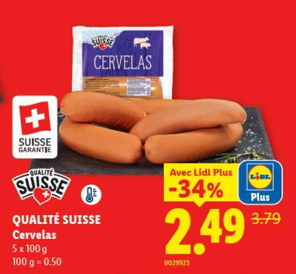 QUALITÉ SUISSE Cervelas
