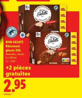 BON GELATI Bâtonnets glacés XXL