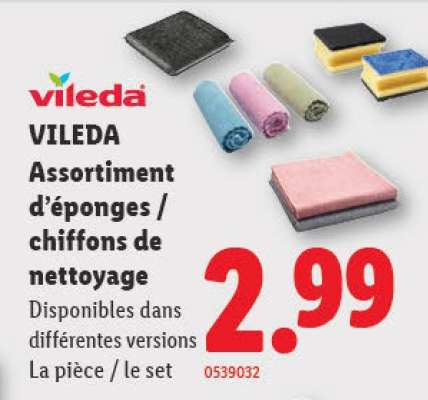 VILEDA Assortiment d'éponges / chiffons de nettoyage