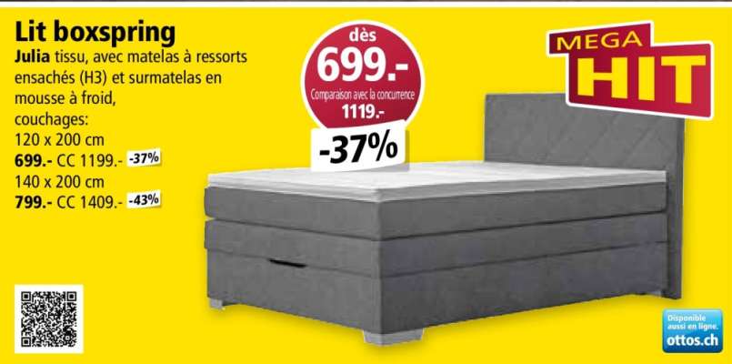 Lit boxspring
