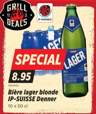 Bière lager blonde IP-SUISSE Denner