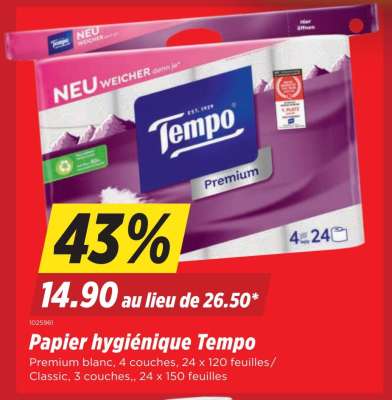 Papier hygiénique Tempo