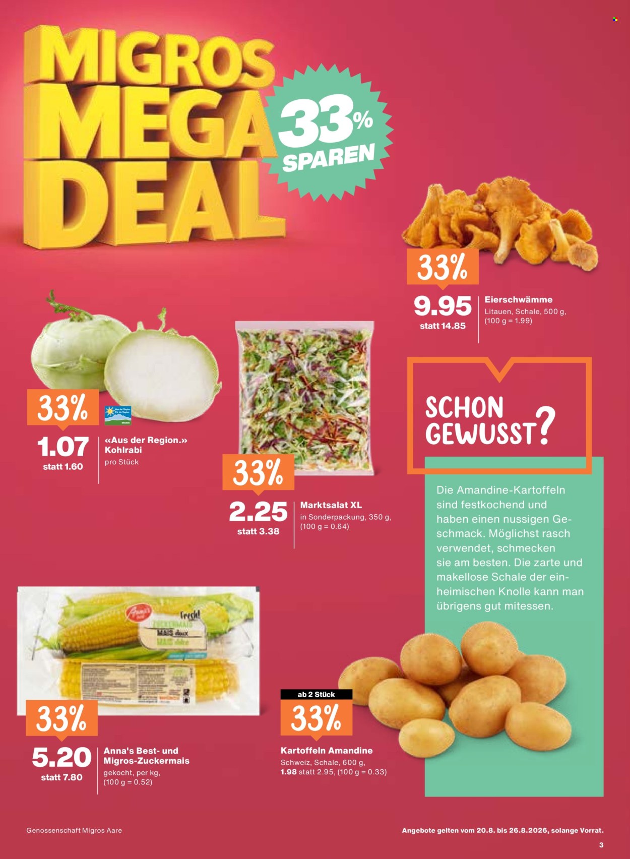 Catalogue Migros - 20.8.2026 - 26.8.2026. Page 3. Page 3