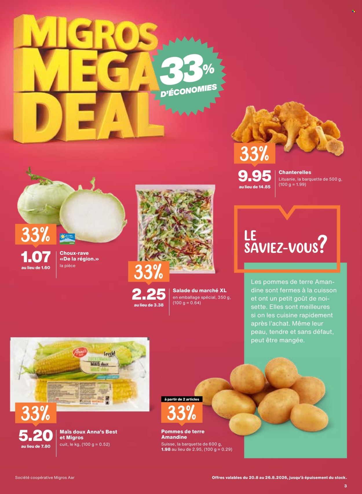 Catalogue Migros - 20.8.2026 - 26.8.2026. Page 3. Page 3