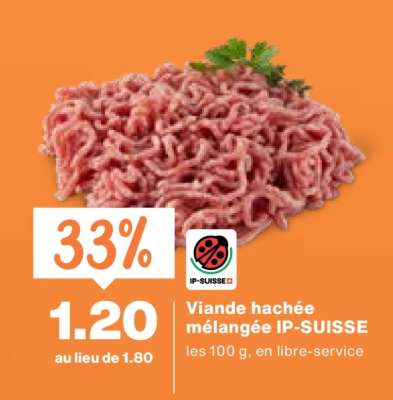 Viande hachée mélangée IP-SUISSE