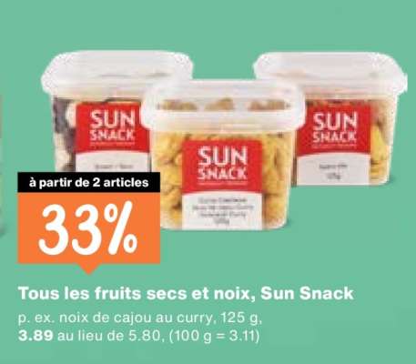 Tous les fruits secs et noix, Sun Snack