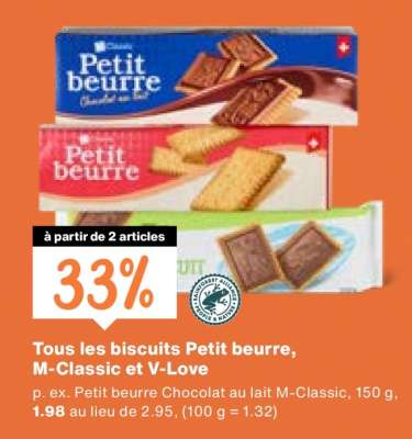 Tous les biscuits Petit beurre, M-Classic et V-Love