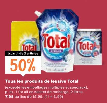 Tous les produits de lessive Total