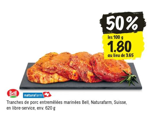 Tranches de porc entremêlées marinées Bell