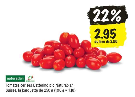 Tomates cerises Datterino bio Naturaplan