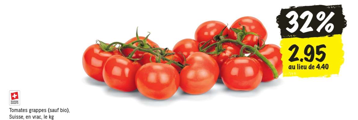 Tomates grappes (sauf bio)