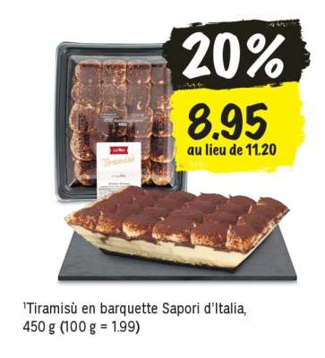 Tiramisù en barquette Sapori d’Italia