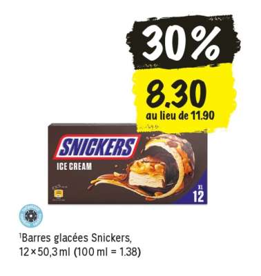 Barres glacées Snickers